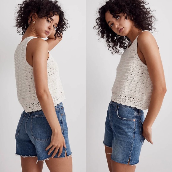 Madewell Tops - Madewell Kellen Crocheted Sweater Tank in Cream Size Small NWT